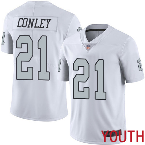 Oakland Raiders Limited White Youth Gareon Conley Jersey NFL Football #21 Rush Vapor Untouchable Jersey->youth nfl jersey->Youth Jersey